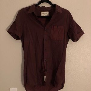 Modern Amusement Burgundy Button Down